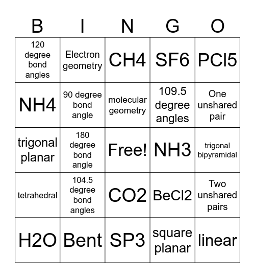 VSPER Bingo Card