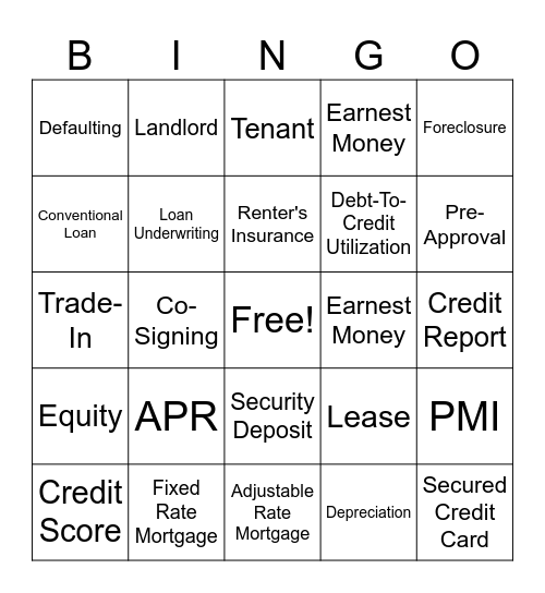 Unit 5 Review Bingo Card