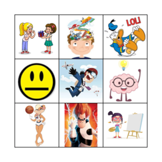 Los adjetivos: Personality Characteristics Bingo Card