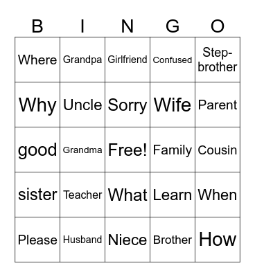 ASL Bingo Card