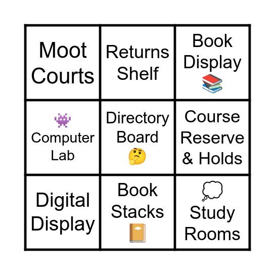 Law Library Bingo Card