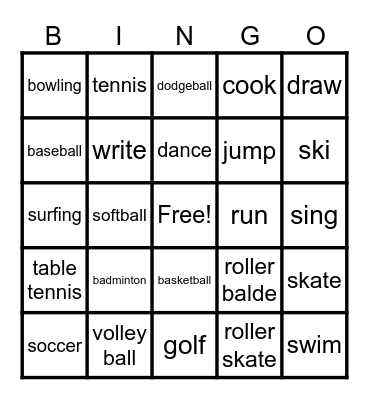 Can you dance? Bingo Card