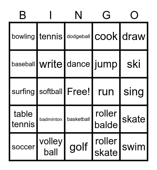 Can you dance? Bingo Card