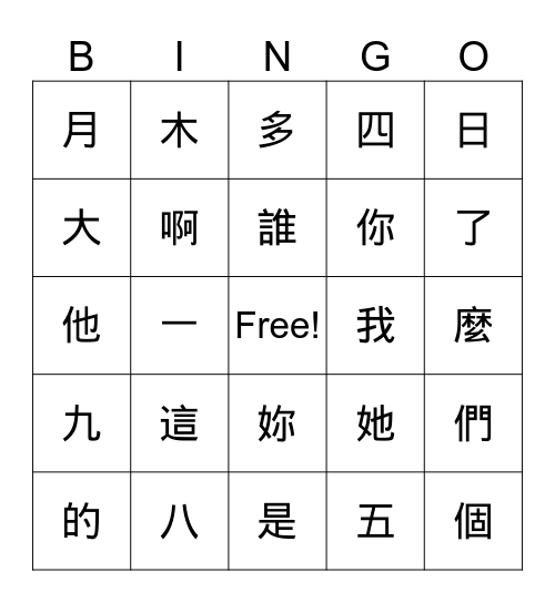 這是誰的 Bingo Card