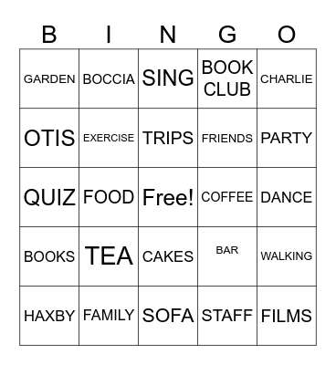 Haxby Hall Bingo! Bingo Card