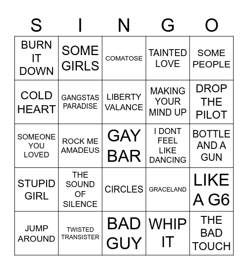 956 2 BACONS AND A BOSTON Bingo Card