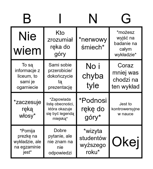 Idol bingo Card
