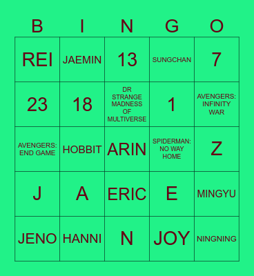 BINGO WITH BAPAK Bingo Card
