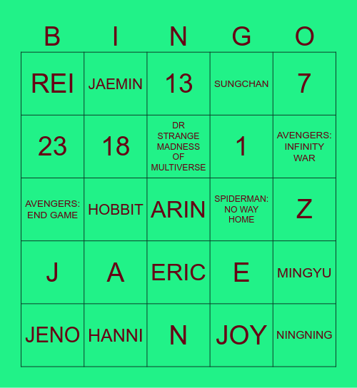 BINGO WITH BAPAK Bingo Card