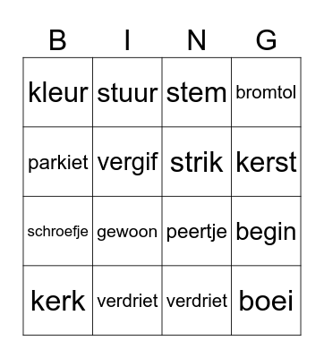 Lees BINGO Card