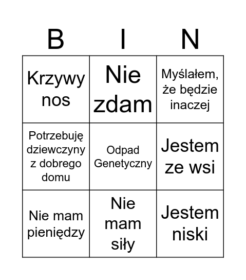 PKB Bingo Card