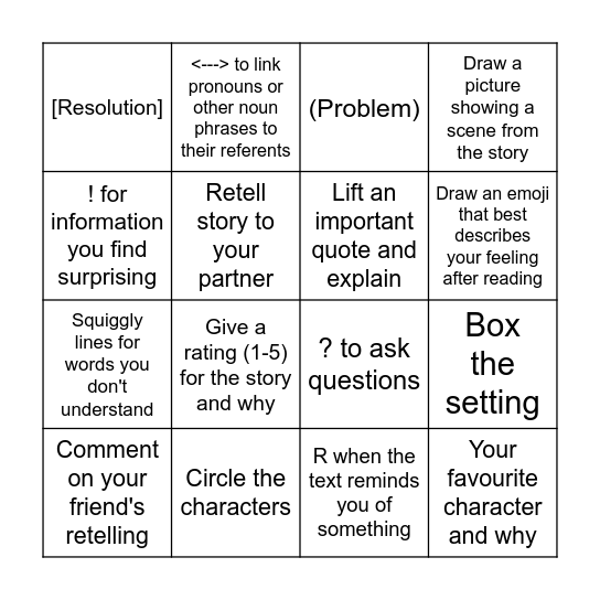 The Problem with Rain Bingo Card