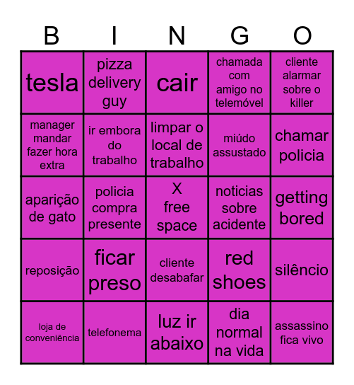 Heart eyes Bingo Card
