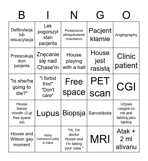 House Bingo Card