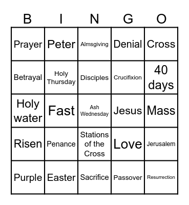 LENT BINGO ✝️ Bingo Card