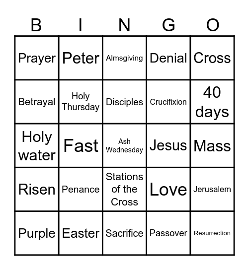 LENT BINGO ✝️ Bingo Card