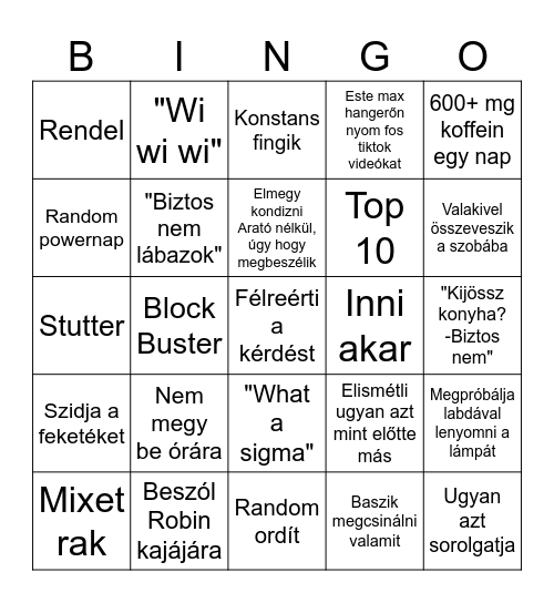 Sigma bingo Card