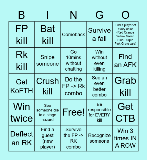HItbox.io Bingo Card