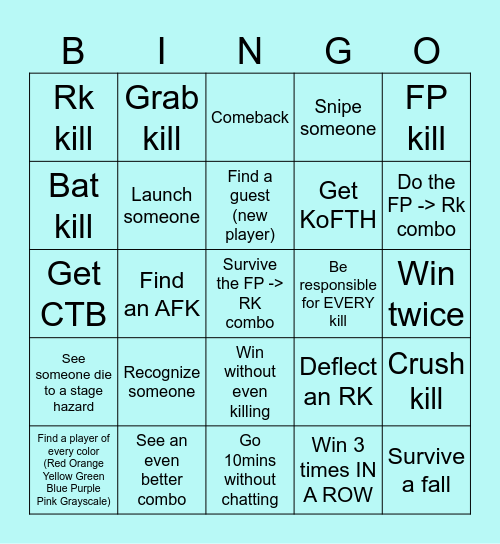 HItbox.io Bingo Card