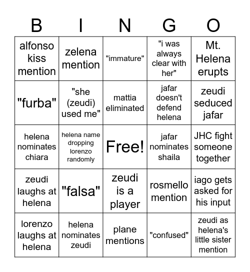 GF Feb 24 Puntata Bingo Card