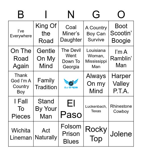 Hee Haw Bingo Card