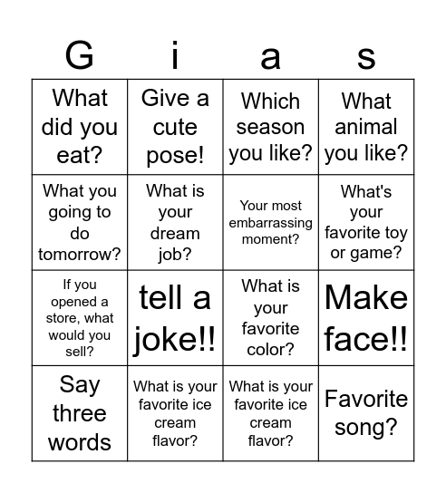 雙語數位學伴破冰 Bingo Card