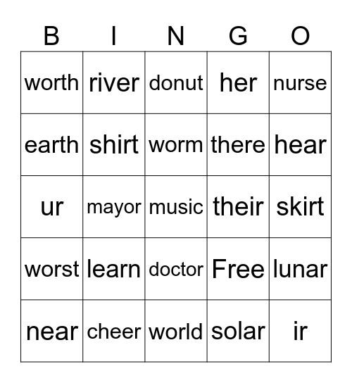 review Bingo Card