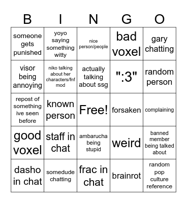 ssg bingo. Bingo Card