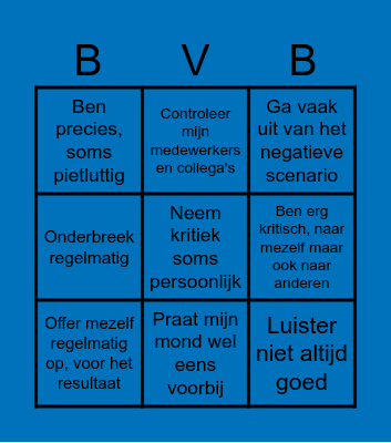 Pricon Blinde Vlekken Bingo Card