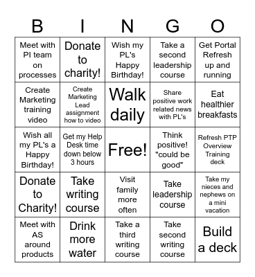 Corey's Bingo Card Bingo Card