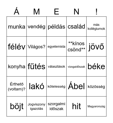 Koligyűlés 2025.02.24. Bingo Card