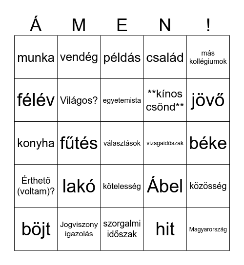 Koligyűlés 2025.02.24. Bingo Card