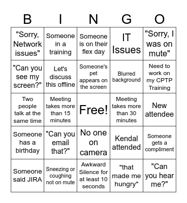 PPMO Operations Bingo Card