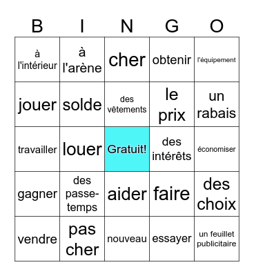 Unité : J'achète...ou pas Bingo Card
