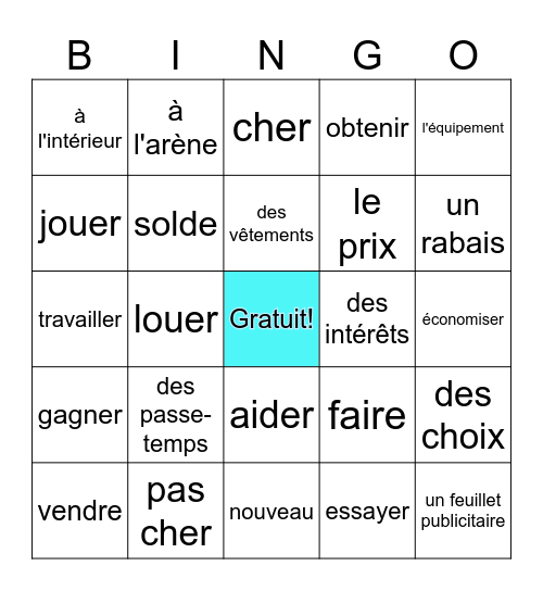 Unité : J'achète...ou pas Bingo Card