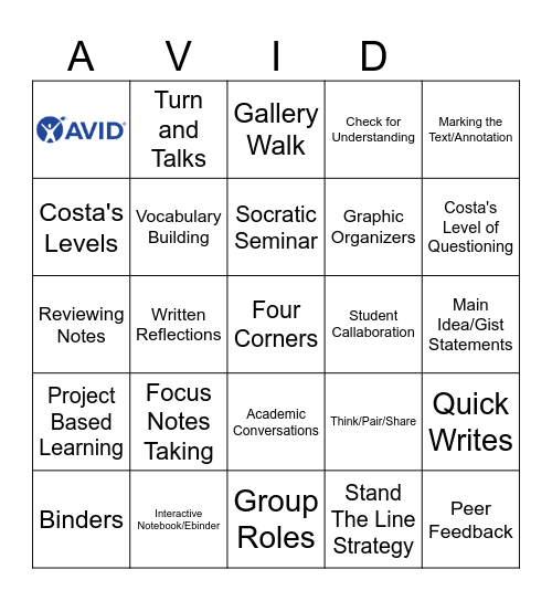 WICOR BINGO Card