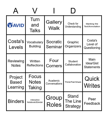 WICOR BINGO Card