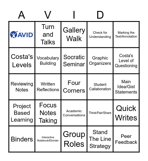 WICOR BINGO Card