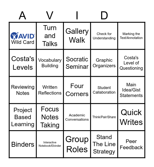 WICOR BINGO Card