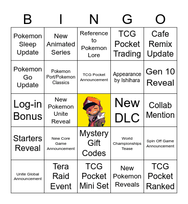 Pokemon Day Bingo Card