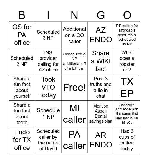 Bingo Card