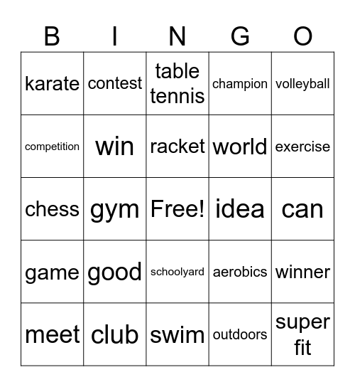 unit 8 Bingo Card