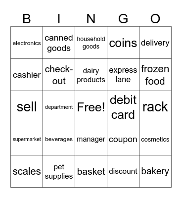 At the Grocery Store BINGO Card