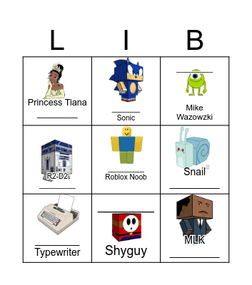 Library Bingo Card