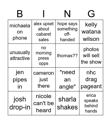 marketing Bingo Card