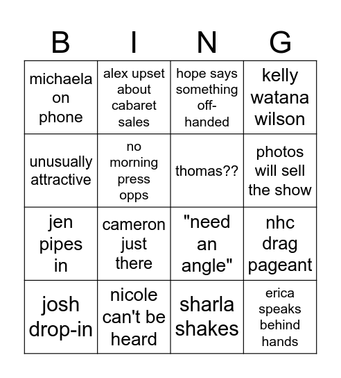 marketing Bingo Card