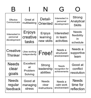 Birkman Bingo Bonanza Bingo Card