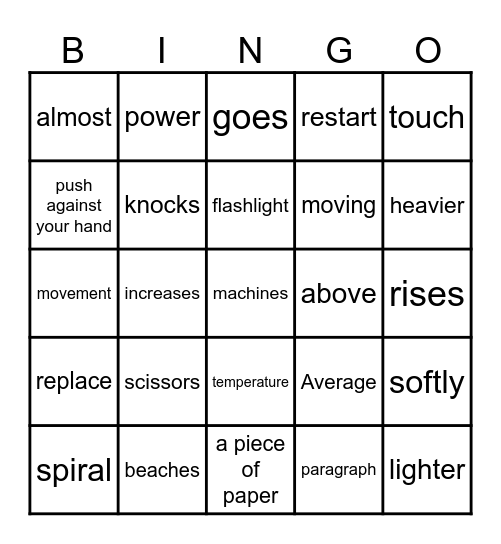 Unit 6 Assessment Bingo Card