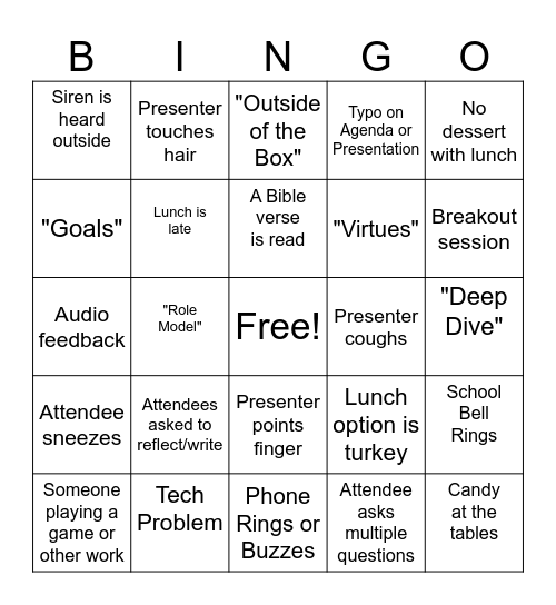 Meeting Bingo Card