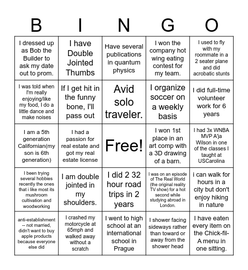 LibDib Bingo Card